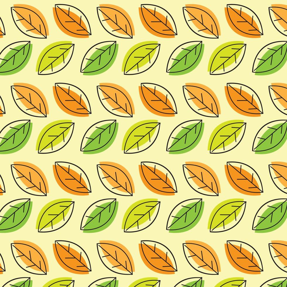 Print vector leaf pattern in season