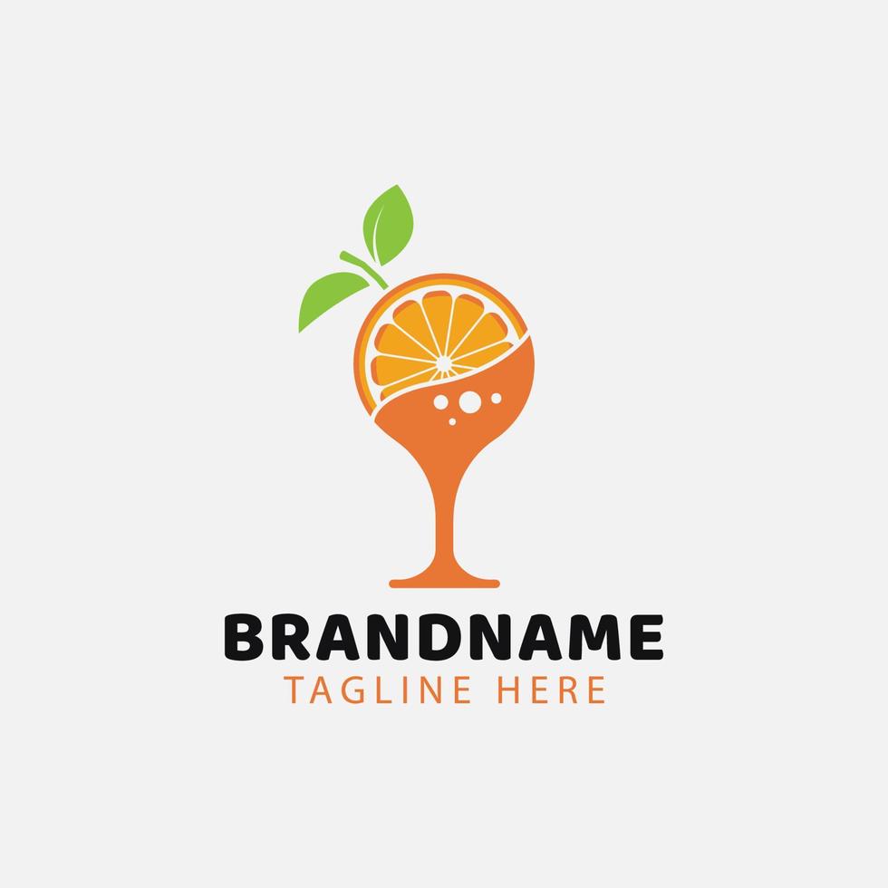 Orange In Glass logo graphic design vector illustration