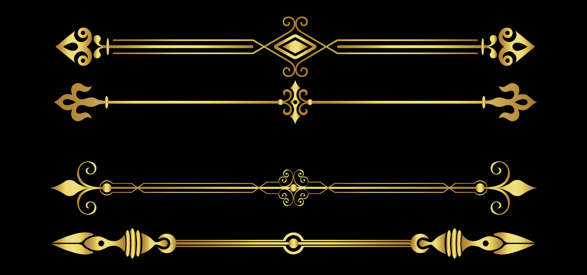 gold calligraphic page dividers vector 7737080 Vector Art at Vecteezy