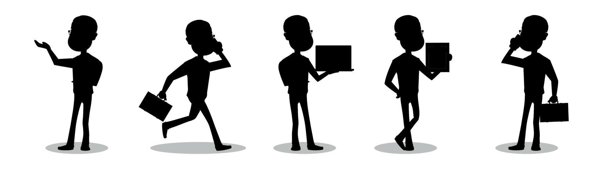 business people silhouettes vector