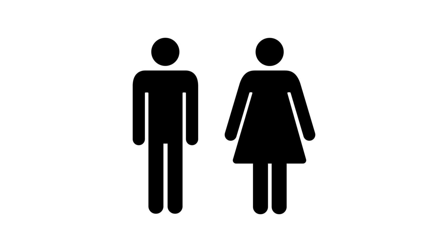 Man and woman icon symbol vector illustration. Toilet sign black and whte color background