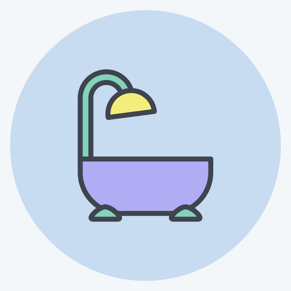 Icon Bathroom. suitable for education symbol. color mate style. simple design editable. design template vector. simple illustration vector