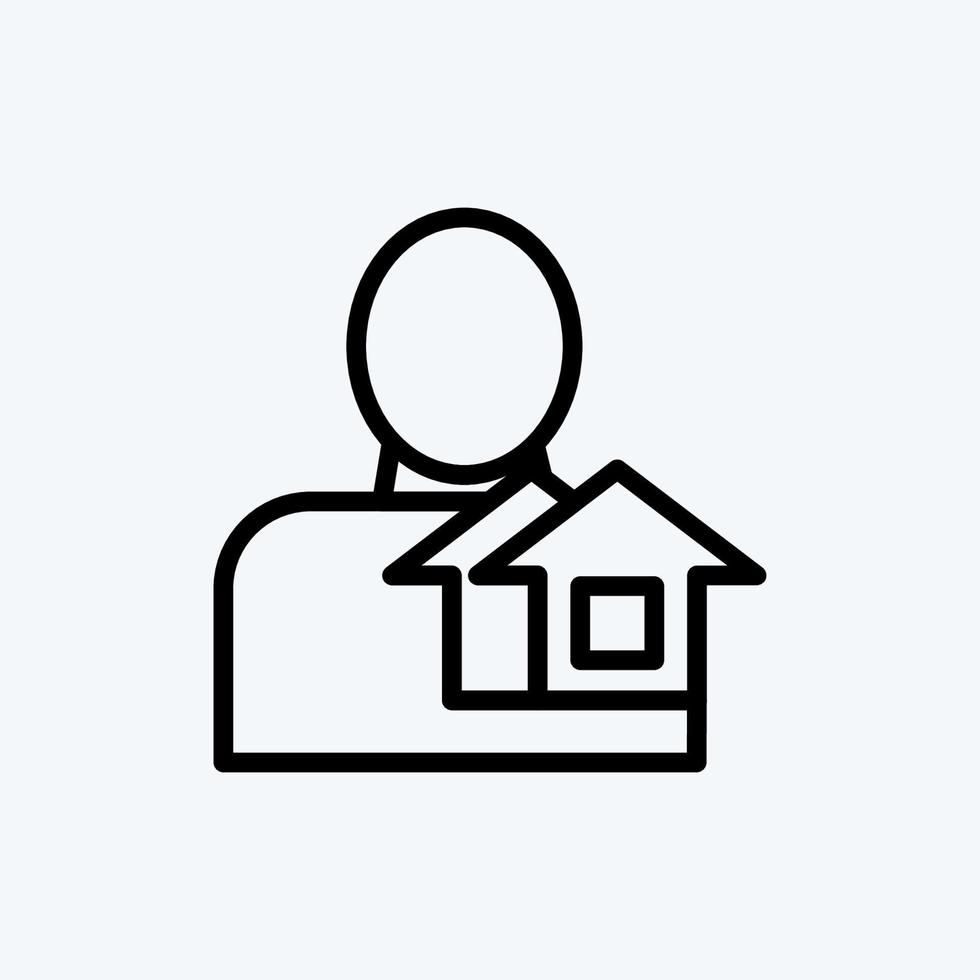 Icon Realtor. suitable for education symbol. line style. simple design editable. design template vector. simple illustration vector