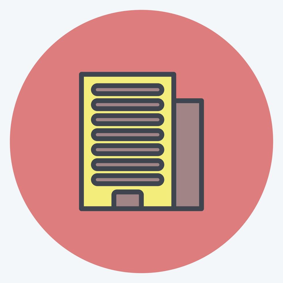 Icon Skyscraper. suitable for education symbol. color mate style. simple design editable. design template vector. simple illustration vector