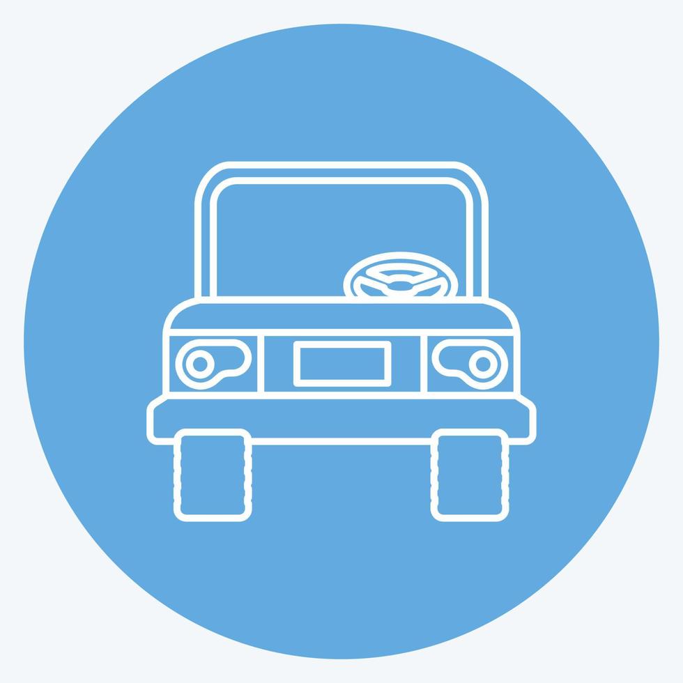 Icon Jeep. suitable for education symbol. blue eyes style. simple design editable. design template vector. simple illustration vector