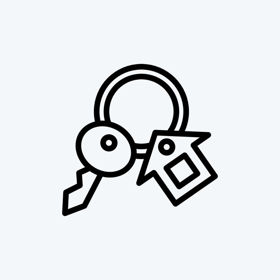 Icon House Key. suitable for education symbol. line style. simple design editable. design template vector. simple illustration vector