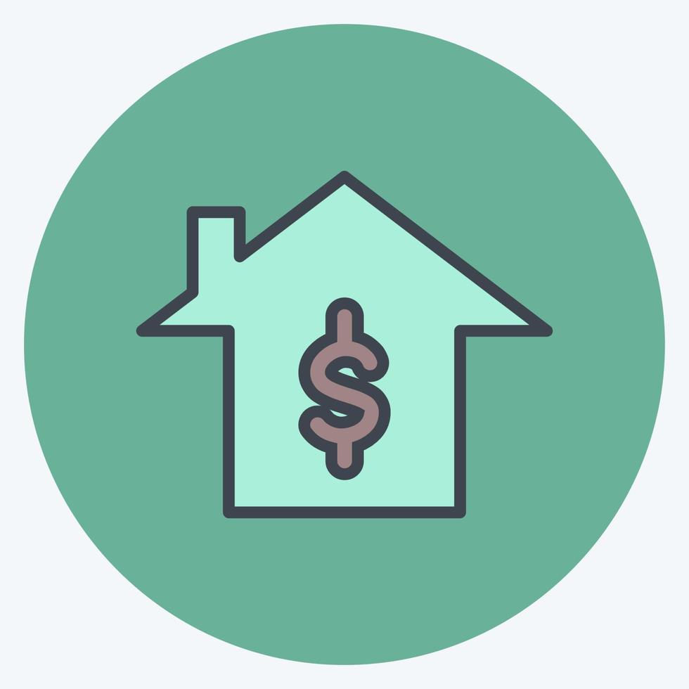 Icon Home Loan. suitable for education symbol. color mate style. simple design editable. design template vector. simple illustration vector