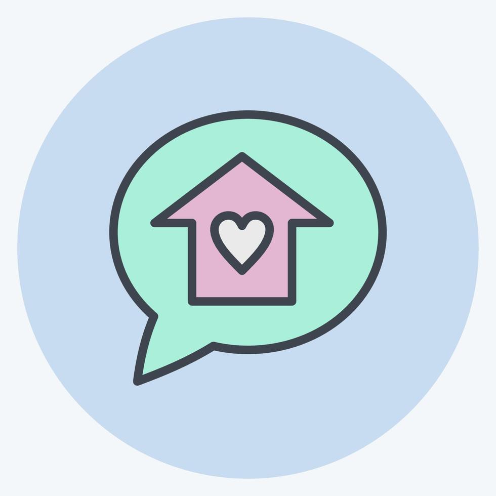 Icon Dream House. suitable for education symbol. color mate style. simple design editable. design template vector. simple illustration vector