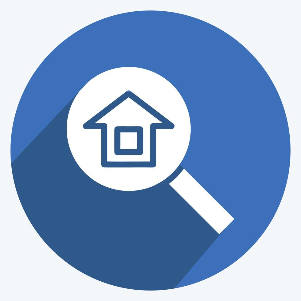 Icon Search. suitable for education symbol. long shadow style. simple design editable. design template vector. simple illustration vector