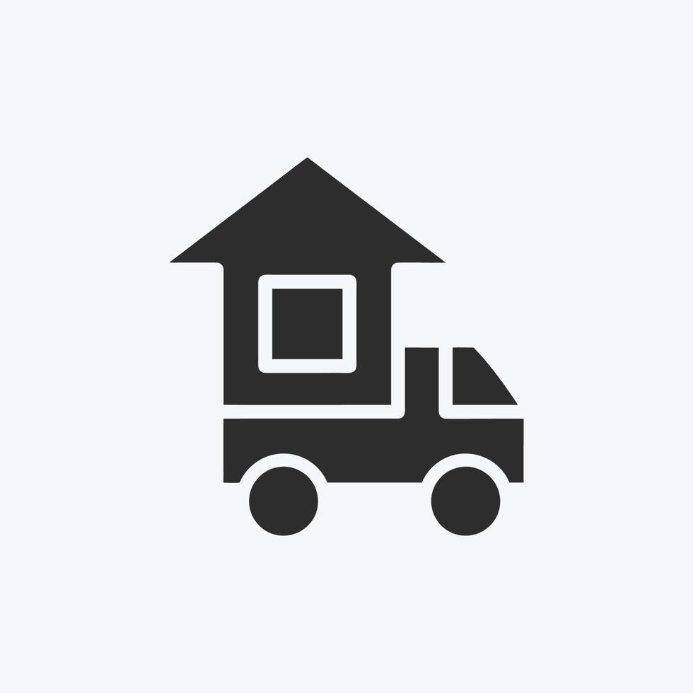 Icon Moving Home. suitable for education symbol. glyph style. simple design editable. design template vector. simple illustration vector