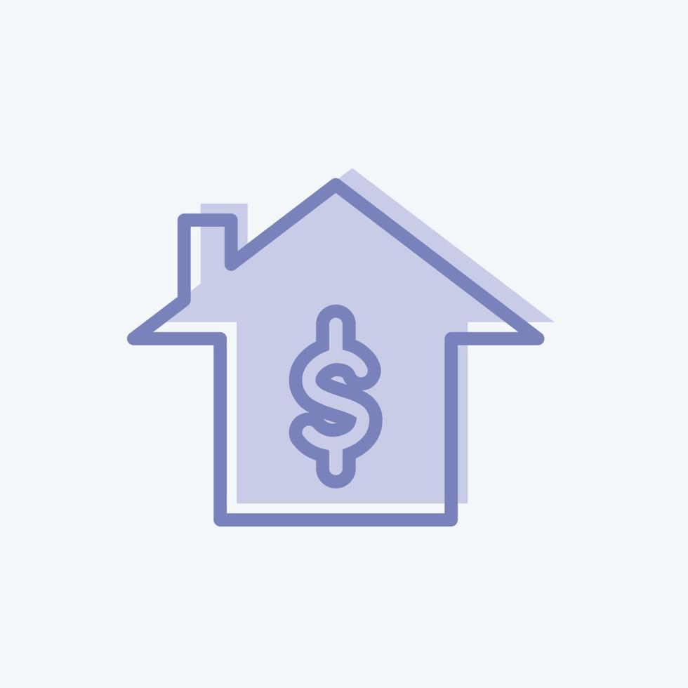 Icon Home Loan. suitable for education symbol. two tone style. simple design editable. design template vector. simple illustration vector