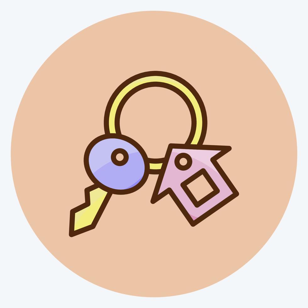 Icon House Key. suitable for education symbol. flat style. simple design editable. design template vector. simple illustration vector