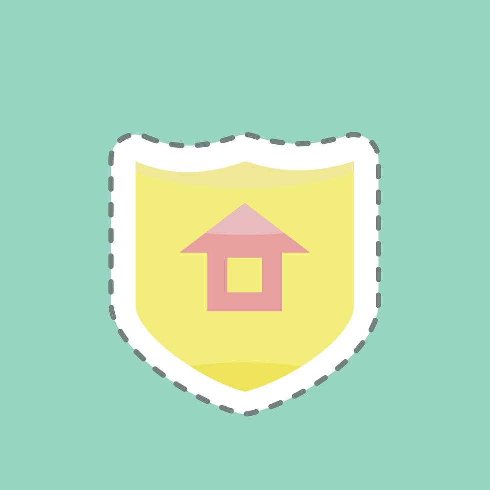 Sticker line cut Insurance. suitable for education symbol. simple design editable. design template vector. simple illustration vector