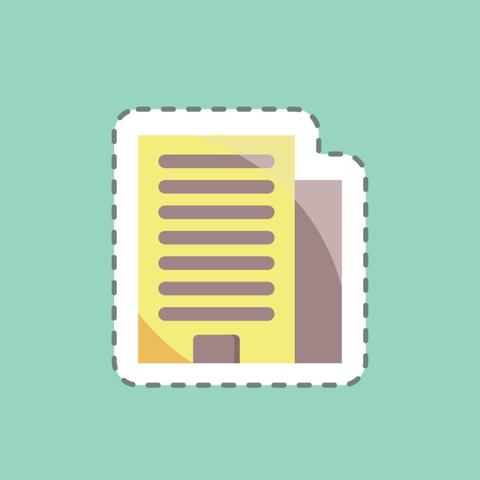 Sticker line cut Skyscraper. suitable for education symbol. simple design editable. design template vector. simple illustration vector