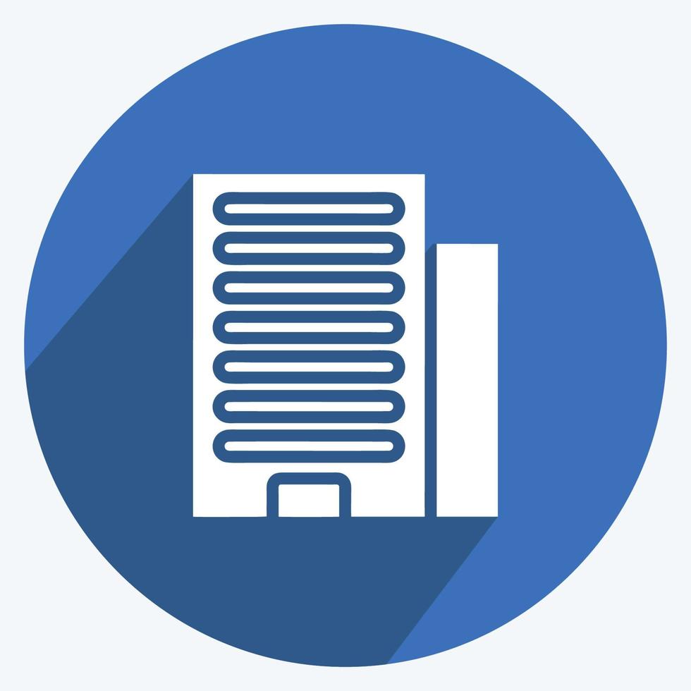 Icon Skyscraper. suitable for education symbol. long shadow style. simple design editable. design template vector. simple illustration vector