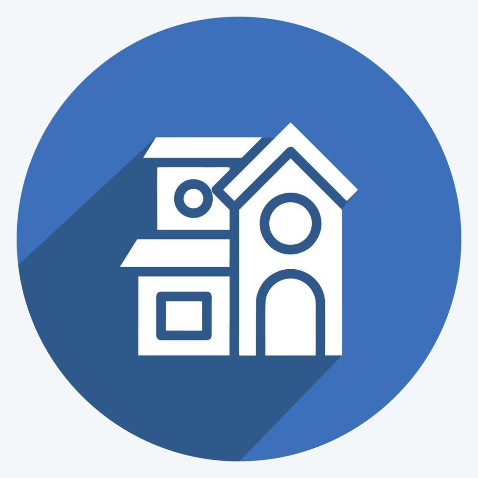 Icon Villa. suitable for education symbol. long shadow style. simple design editable. design template vector. simple illustration vector