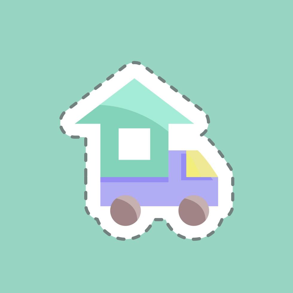 Sticker line cut Moving Home. suitable for education symbol. simple design editable. design template vector. simple illustration vector