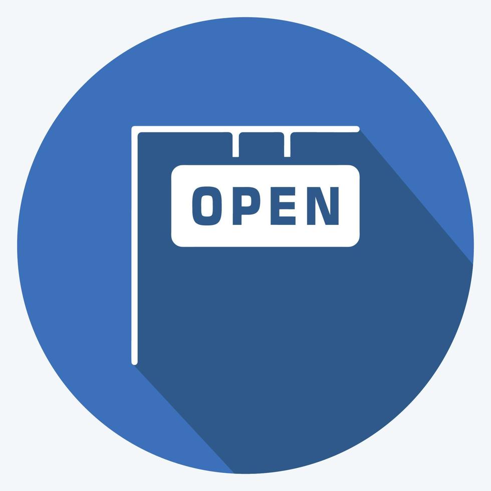 Icon Open House. suitable for education symbol. long shadow style. simple design editable. design template vector. simple illustration vector