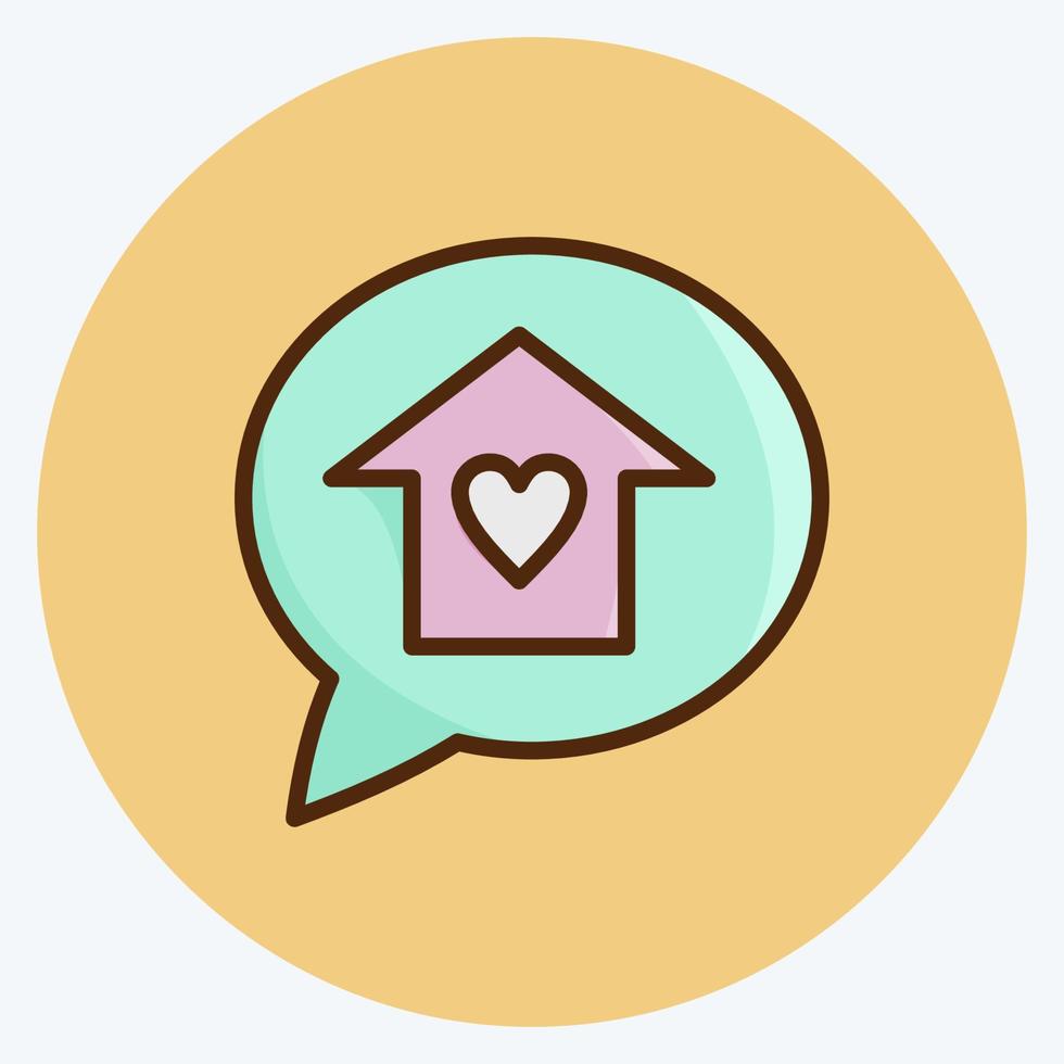 Icon Dream House. suitable for education symbol. flat style. simple design editable. design template vector. simple illustration vector