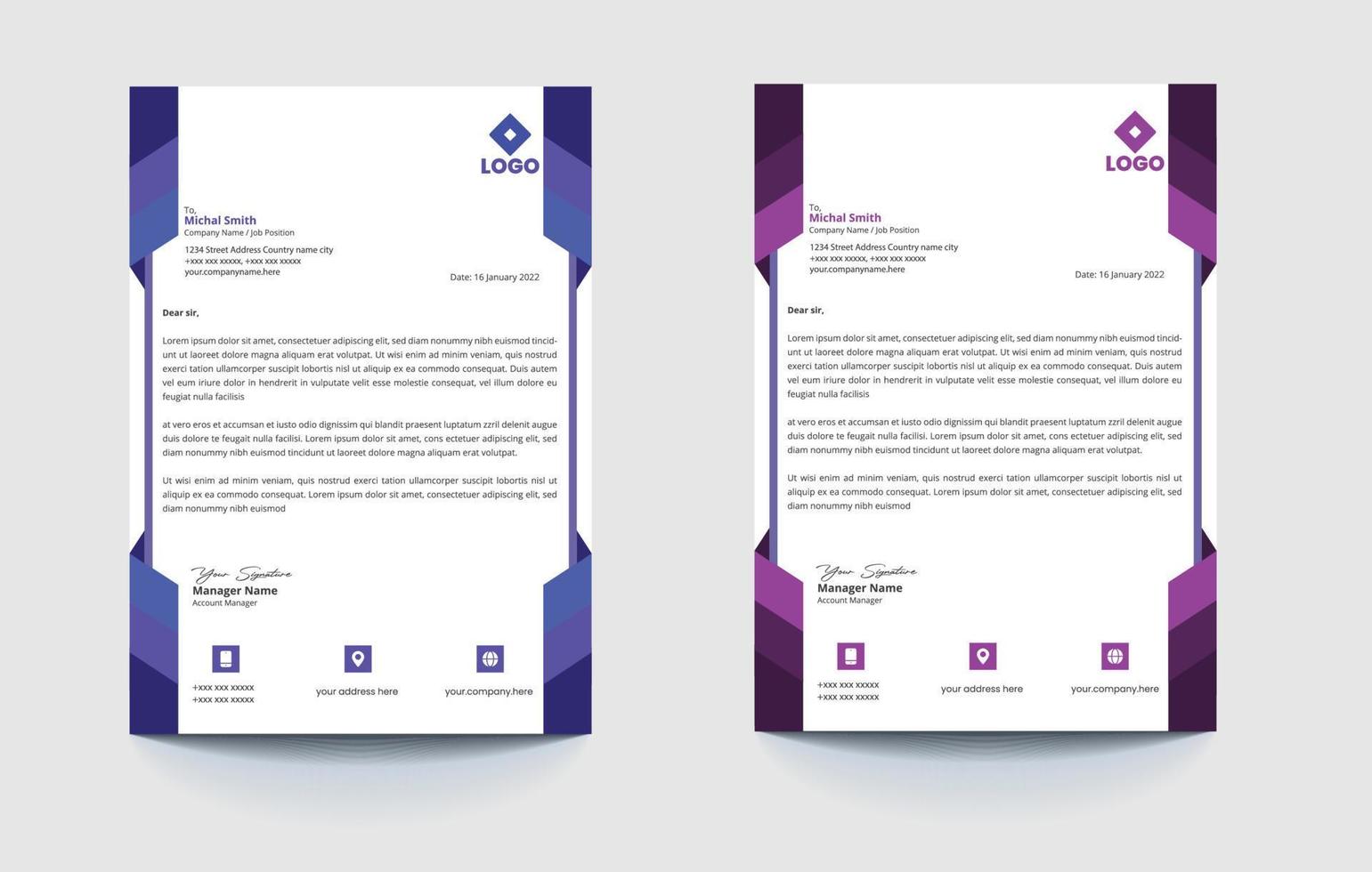 Corporate Letterhead Design vector