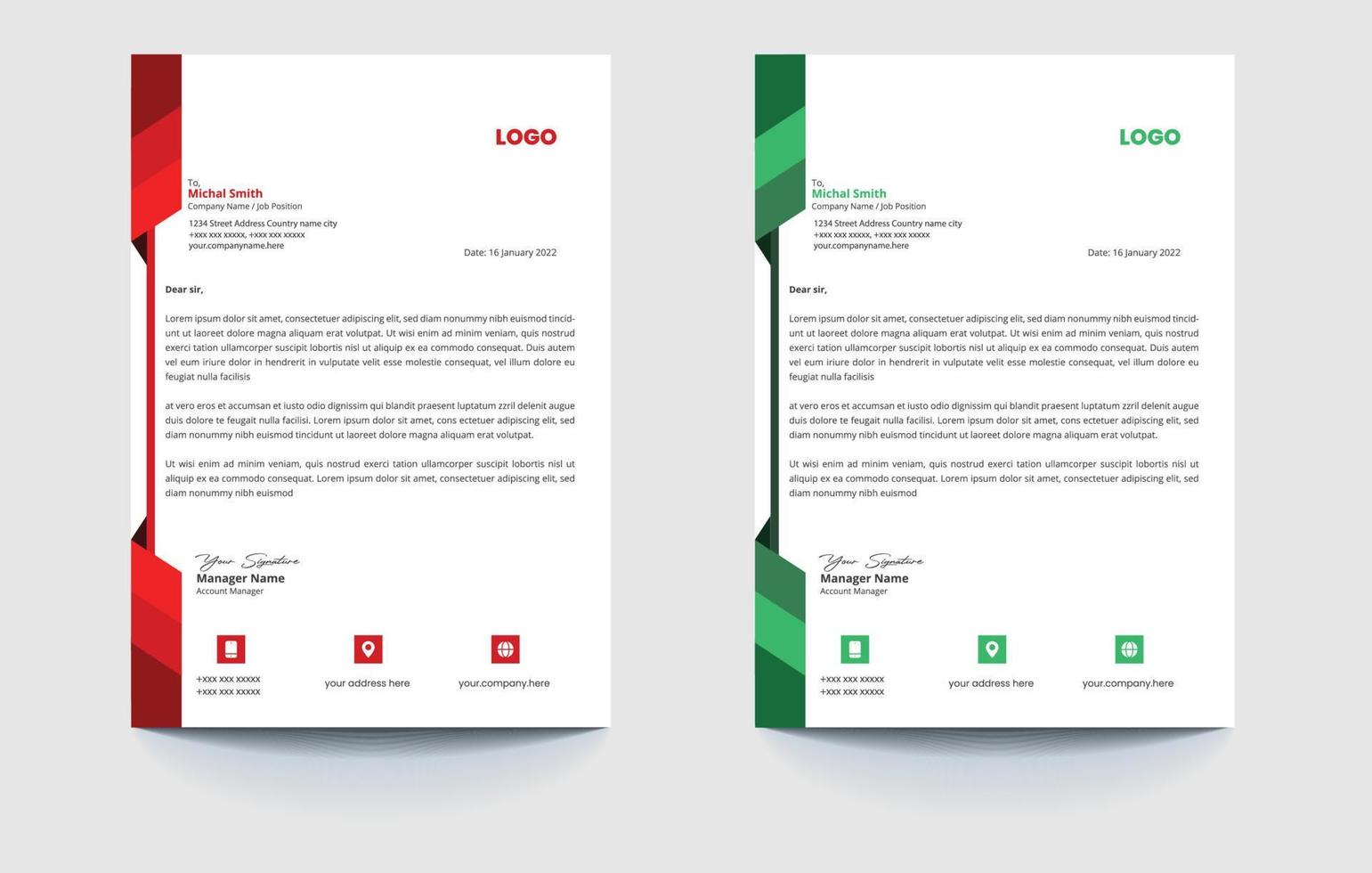 Corporate Letterhead Design vector