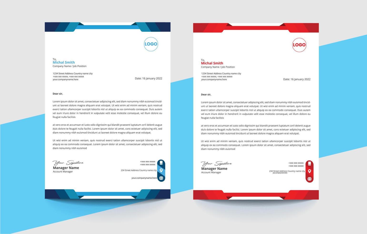 Corporate Letterhead Design vector