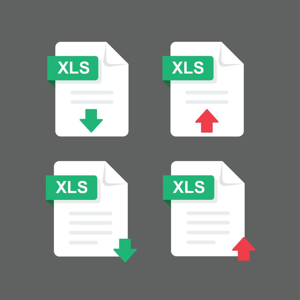 XLS files icon Set , vector design element