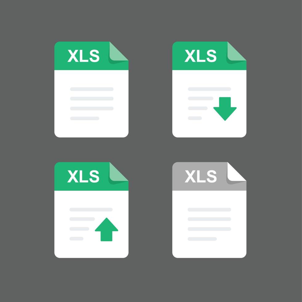 conjunto de iconos de archivos xls, elemento de diseño vectorial vector