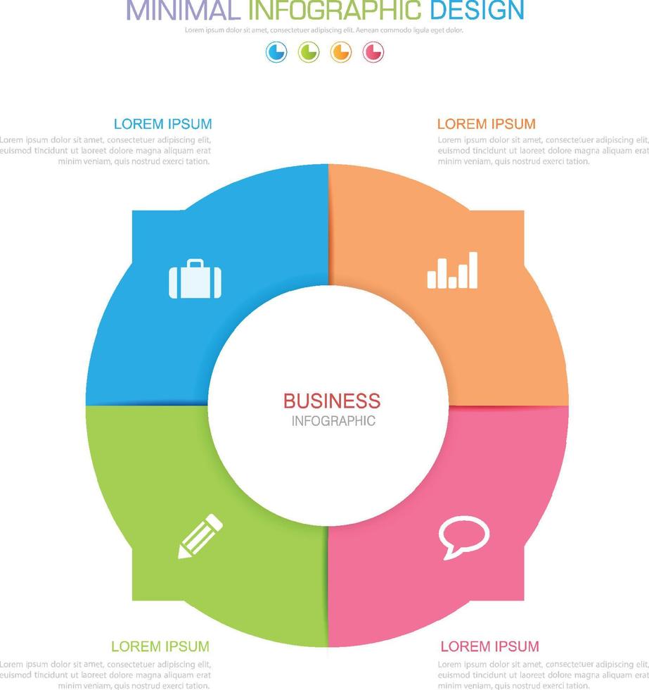 plantilla de infografía empresarial con icono, ilustración de diseño vectorial vector