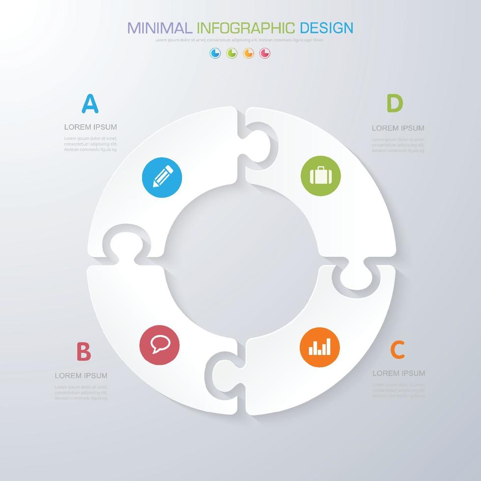 plantilla de infografía empresarial con icono, ilustración de diseño vectorial vector