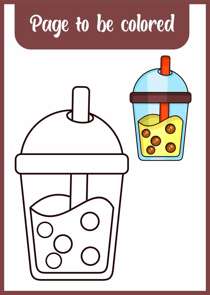 coloring book for kids cute drink vector