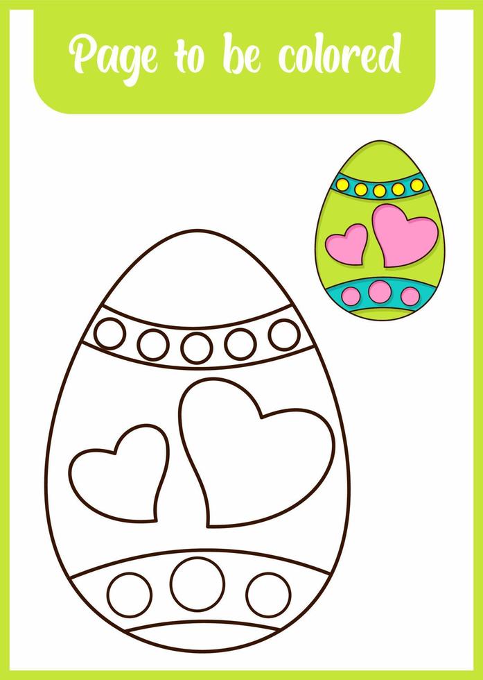 coloring book for kids easter egg vector