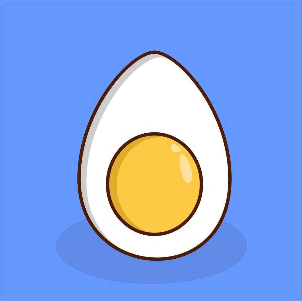 half boiled egg vector