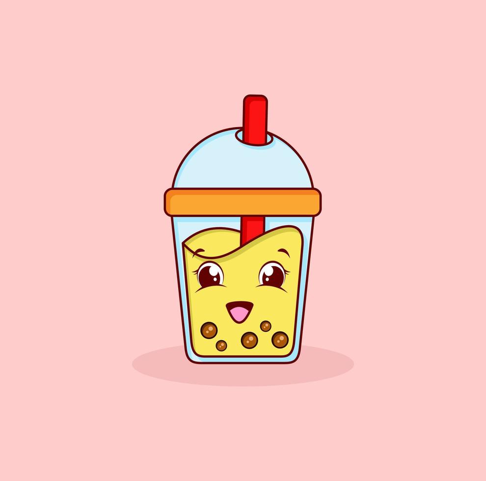 cute drink of  milk smile vector