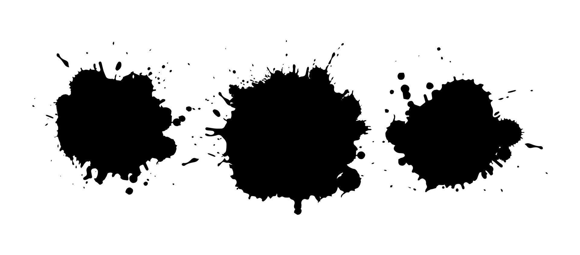 Ink drops and splashes. Blotter spots, liquid paint drip drop splash