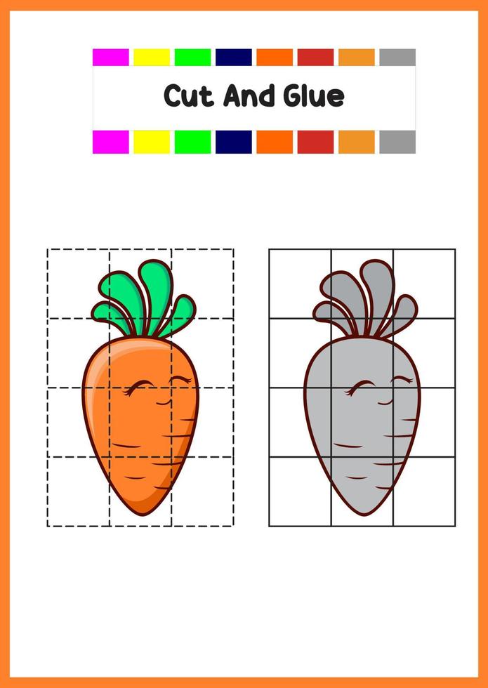 coloring book for kids cute carrot vector