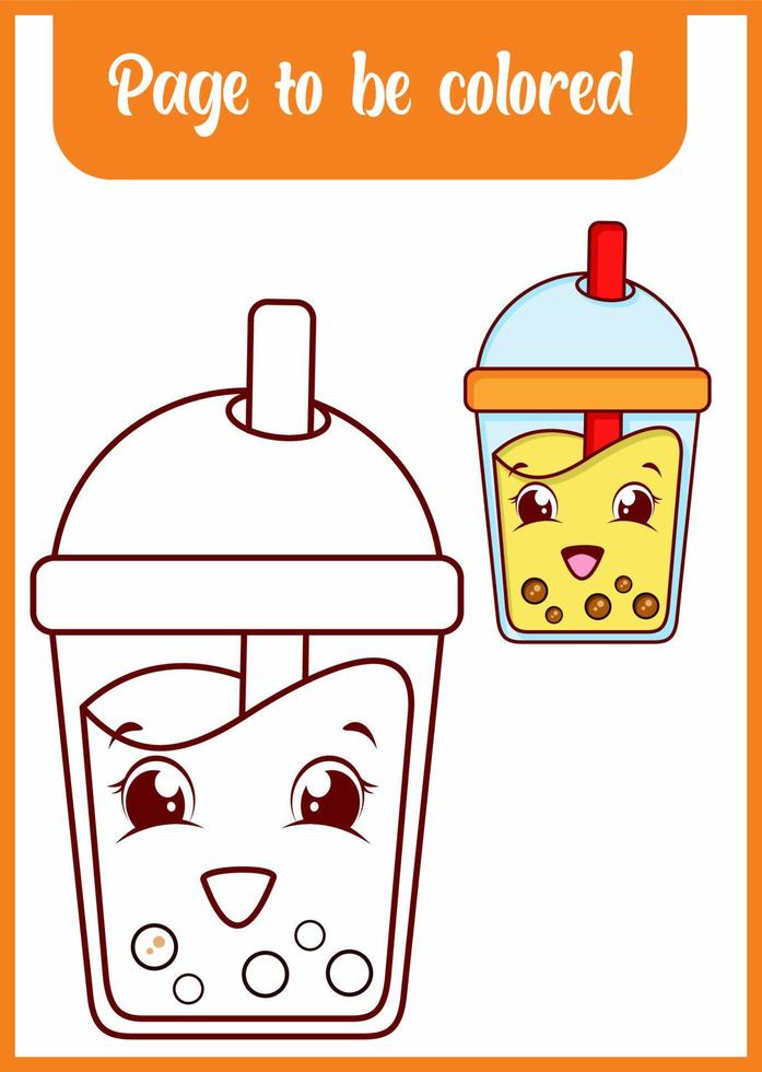 coloring book for kids cute drink vector