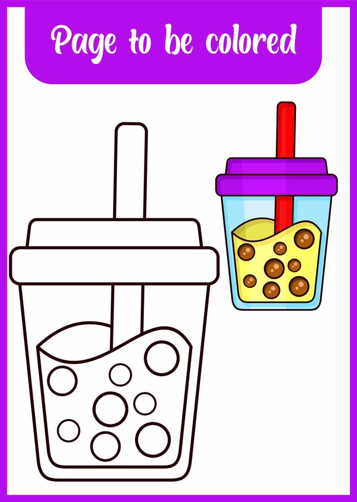 coloring book for kids cute drink vector