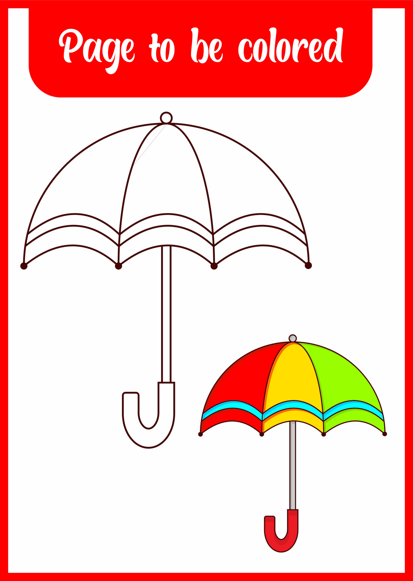 coloring book for kids, beautiful umbrella 7738827 Vector Art at Vecteezy