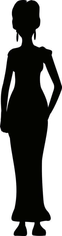 Silhouette of the African woman Ethnic woman with a vessel on their head. Vector illustration