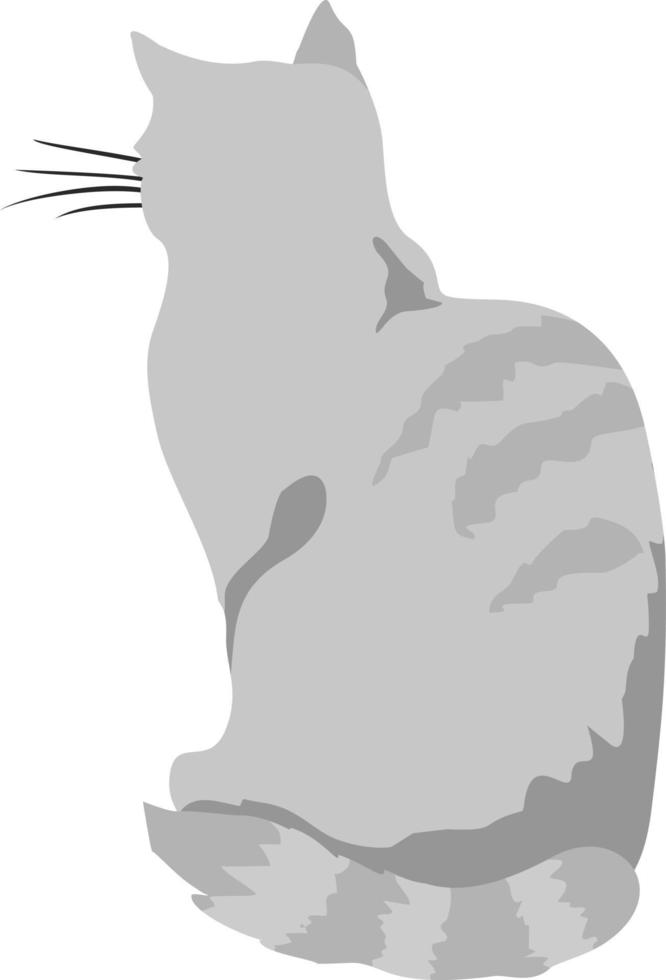 a cat or cat sits with his back or a kind pet turned away vector