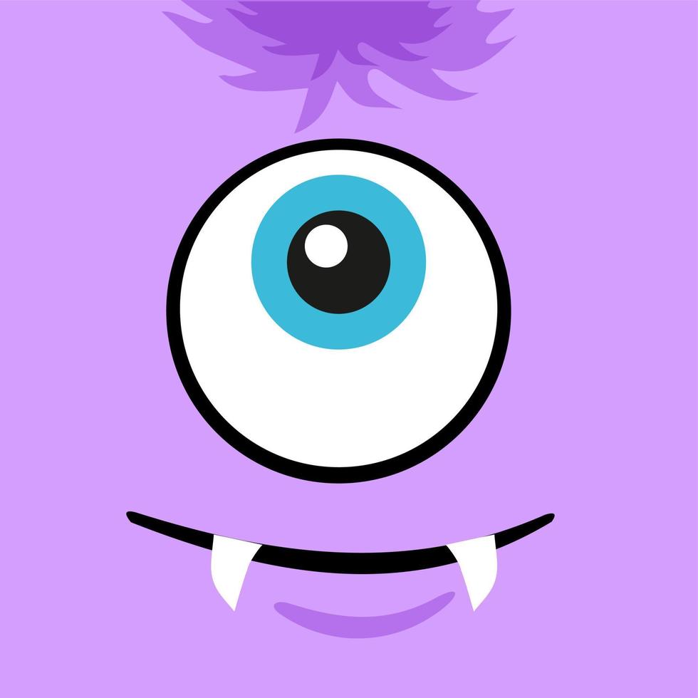 Abstract face. Monster square emotional face, monster emoticon vector