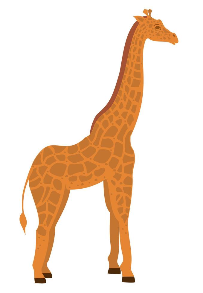 jirafa en estilo plano. animales africanos. vector de animales salvajes. icono de jirafa