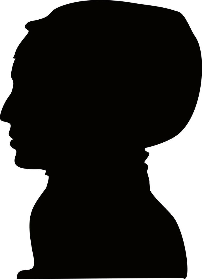 Muslim arab woman silhouette with hijab. Portrait of young girl in national dress. Elegant silhouette Arabian vector