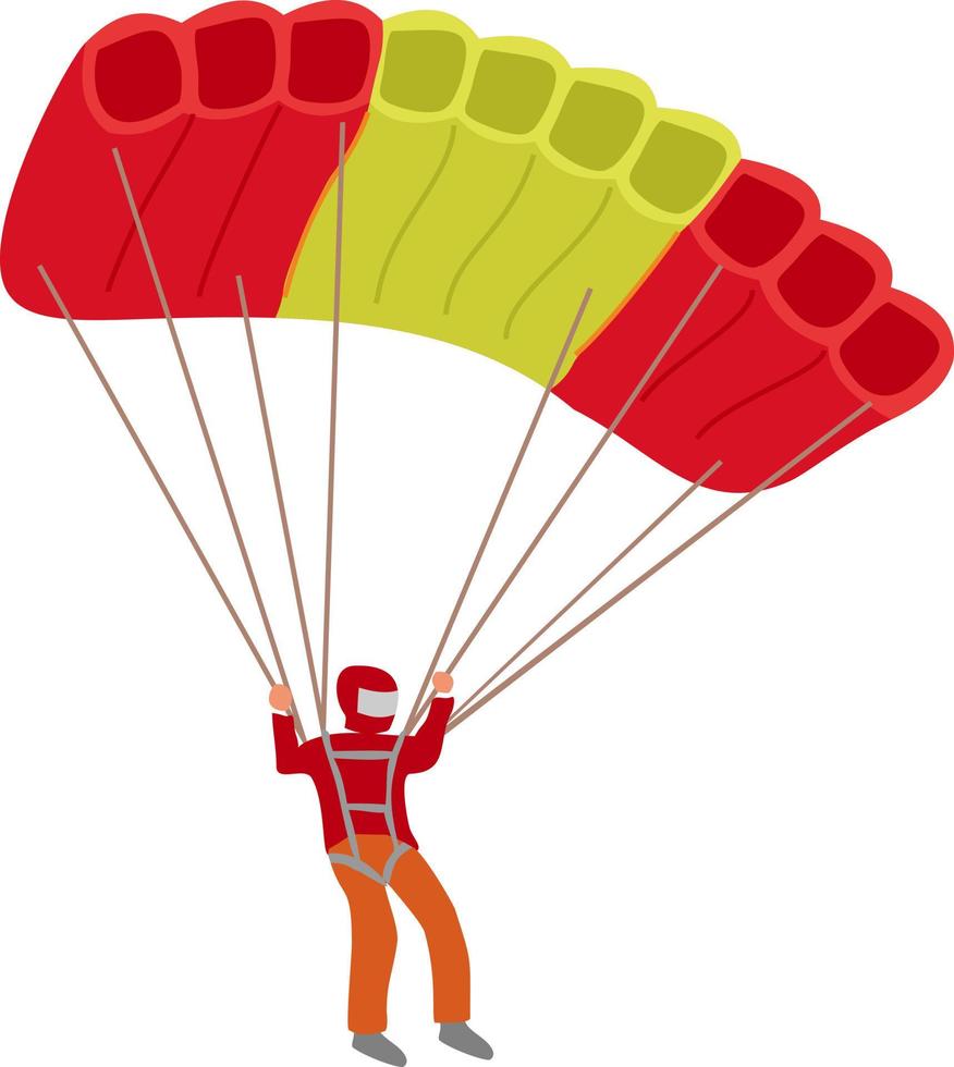 Skydiver isolated. Parachutist vector