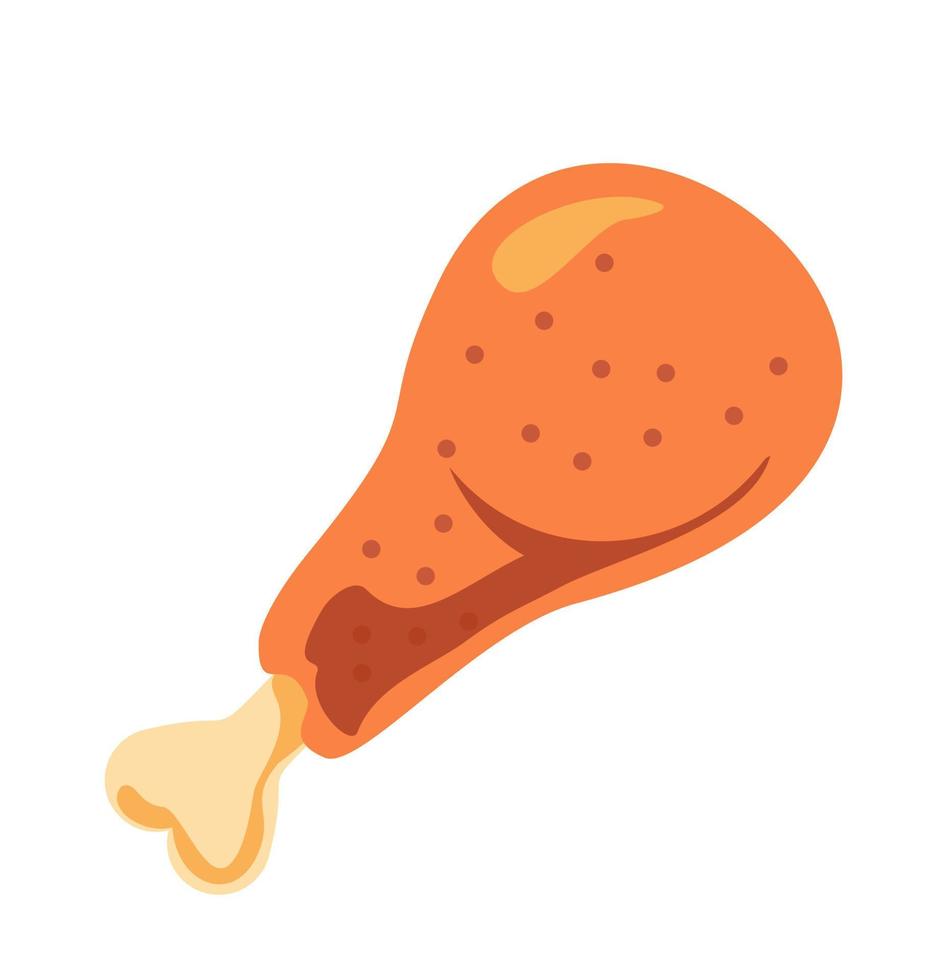 Fast food fried chicken meat. Fried chicken fast food flat.Vector illustration vector