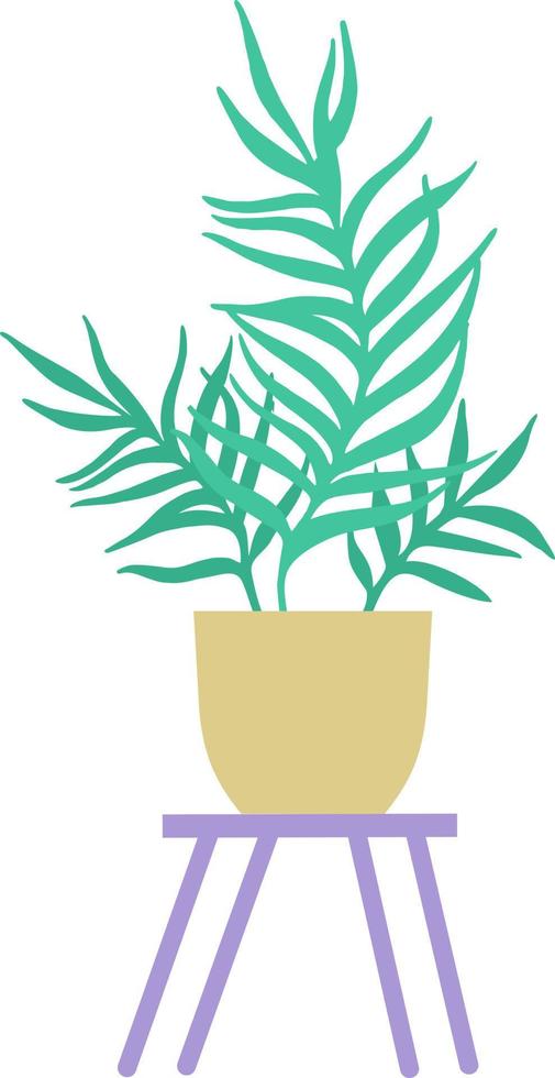 Indoor plant in a pot on a stand vector