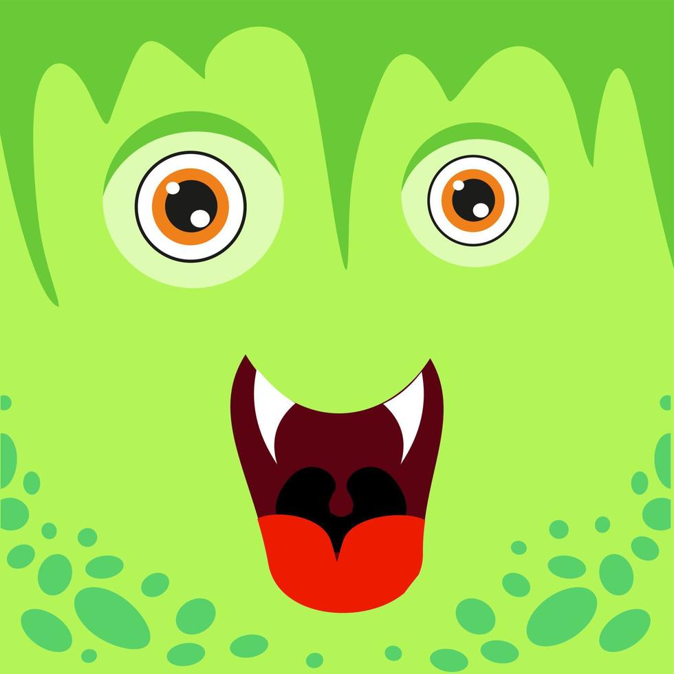 Abstract face. Monster square emotional face, monster emoticon vector