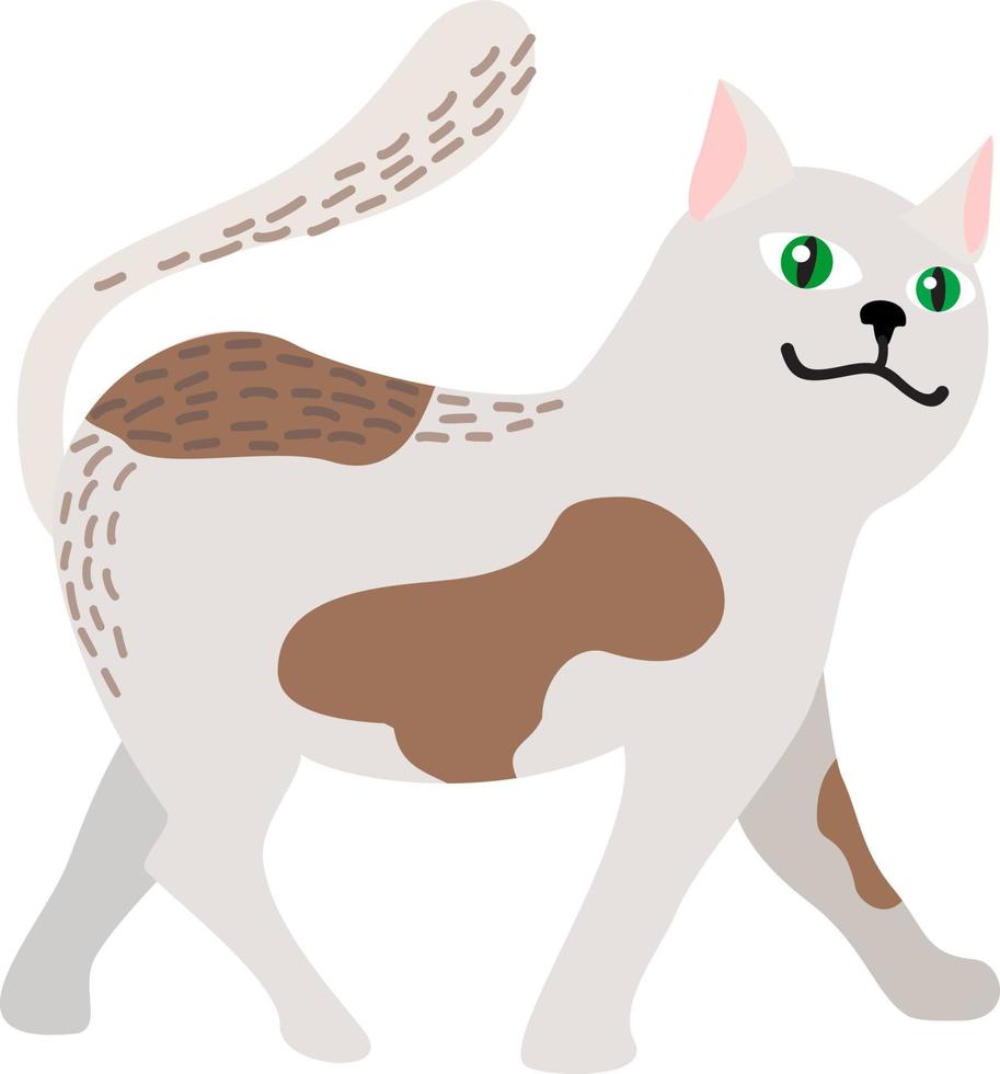 cat walks, kind pet vector