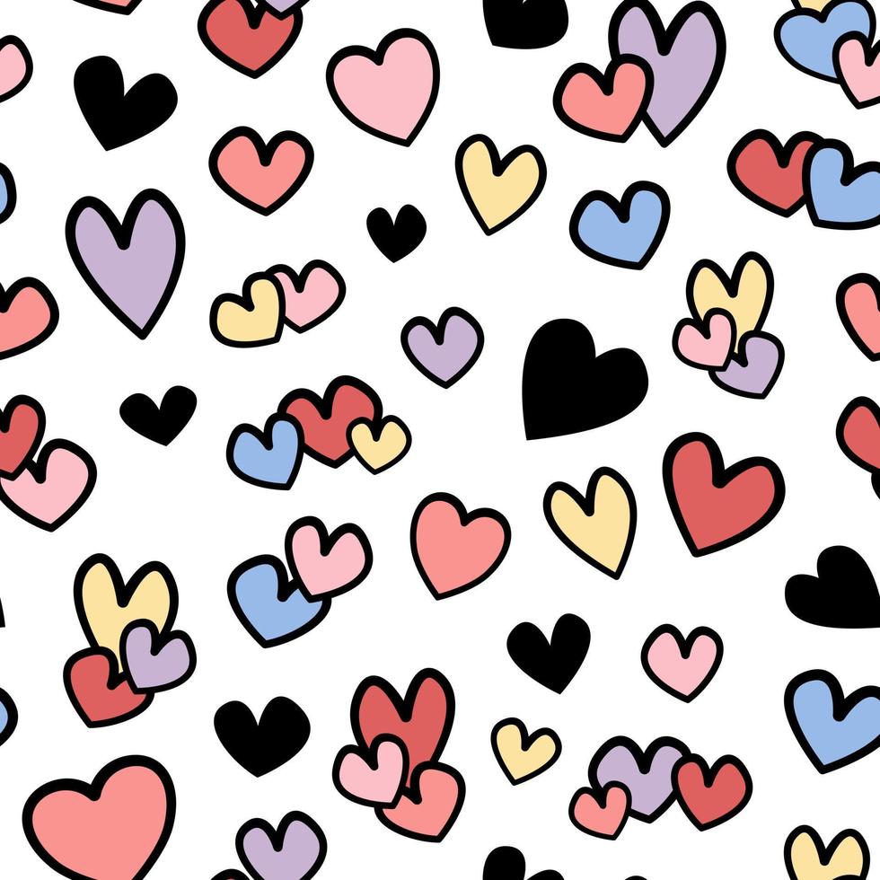 coloridos corazones pequeños de patrones sin fisuras. impresión de arte abstracto. diseño para papel, cubiertas, tarjetas, telas, álbumes de recortes, artículos de interior y cualquier otro. ilustración vectorial vector